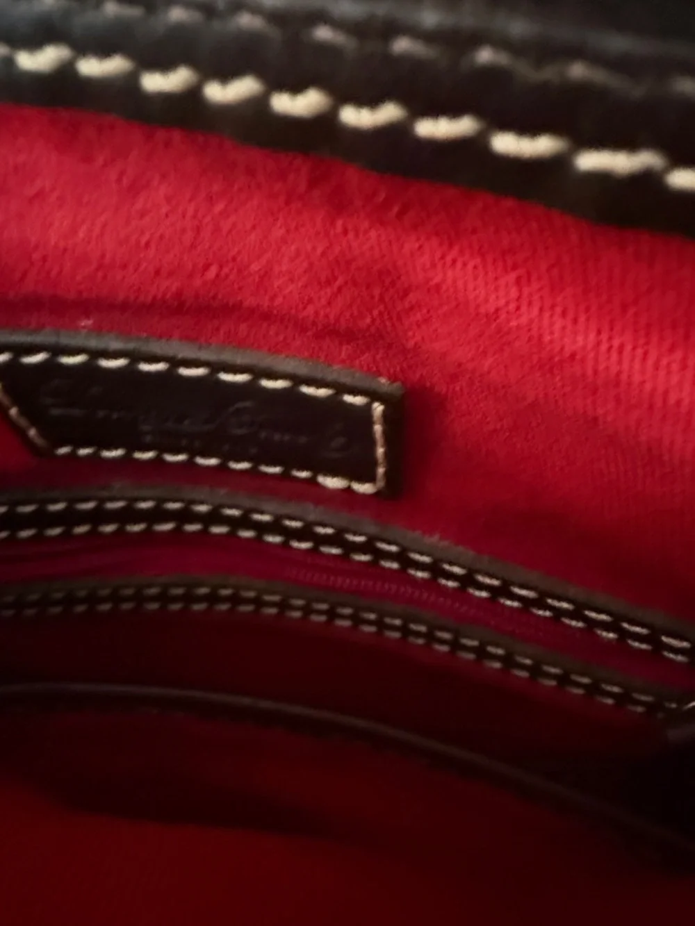 Dooney & Bourke Disney world parks Brown Embossed Leather Crossbody/Dark Trim - Picture 10 of 16